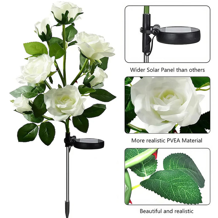 Solar LED Simulated Rose Lights