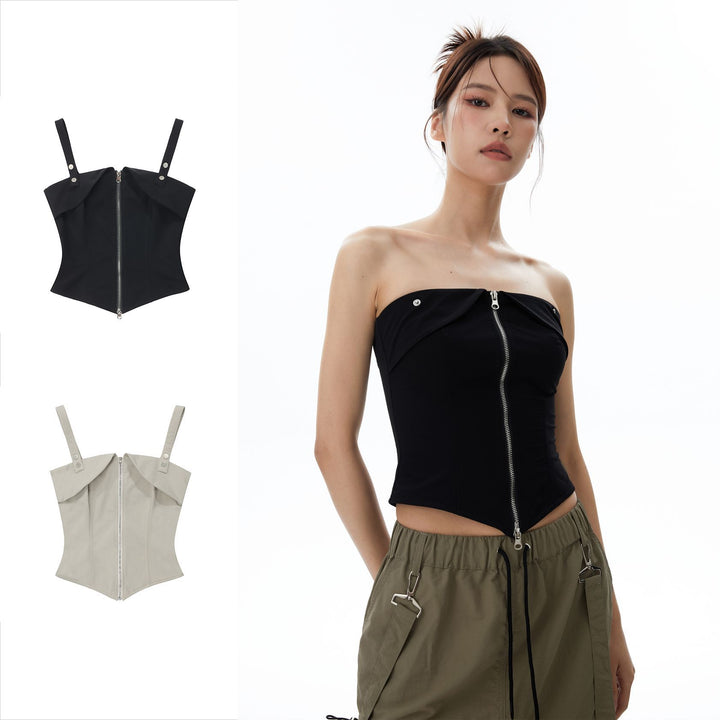 Women's Irregular Slim-fit Zipper Vest