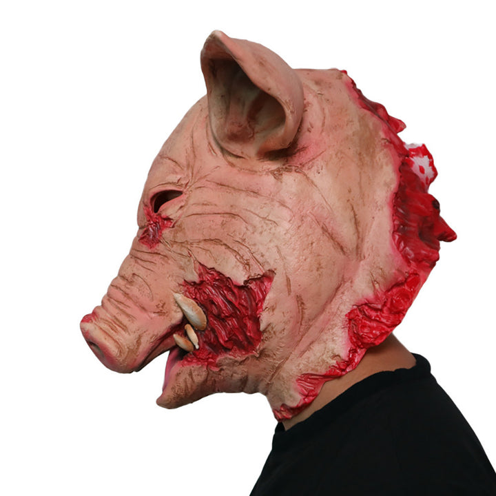 Halloween Horror Latex Rotten Face Pig Head Mask