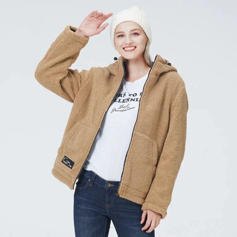 Women's Casual Fleece Jacket with Hood