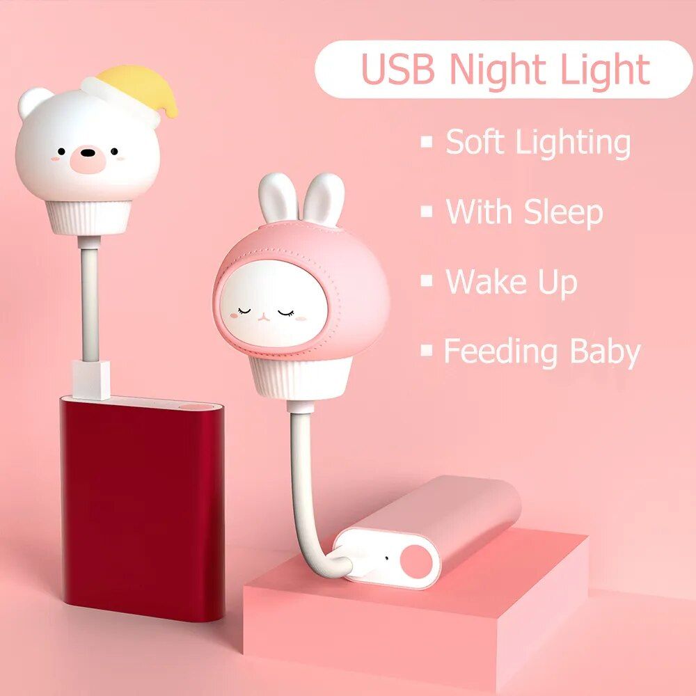 Adjustable Brightness Cartoon Night Light with Remote