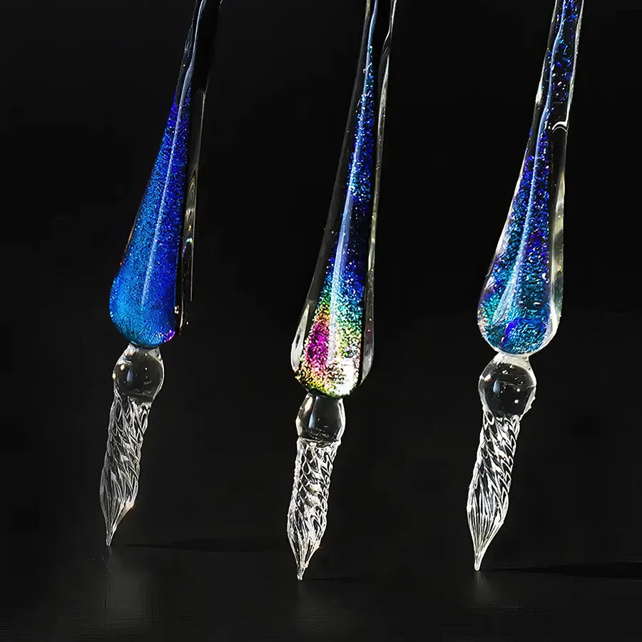 Rainbow Crystal Glass Dip Pen Watercolor Set - Creative Art Stationery Gift