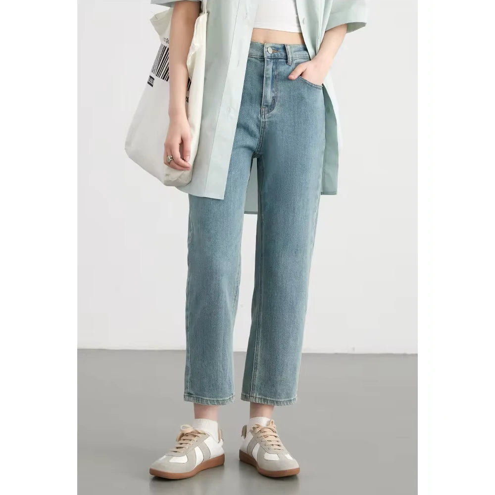 Women’s High-Waisted Denim Cropped Jeans