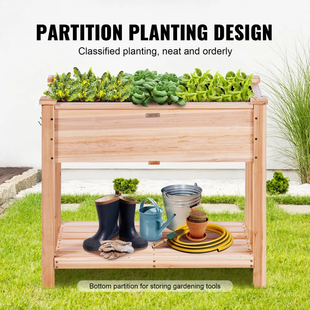 Elevated Wooden Garden Bed Planter Kit