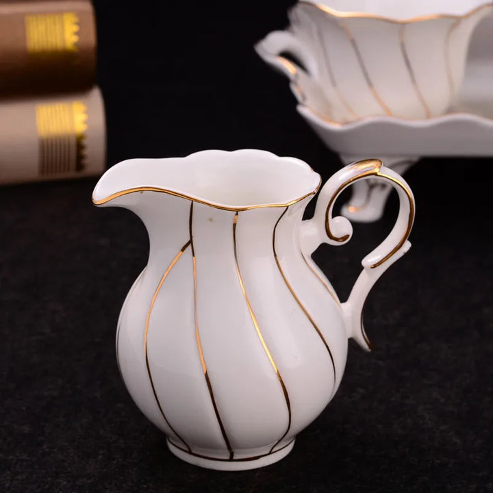 Luxury Gold Inlay Bone China Coffee Set