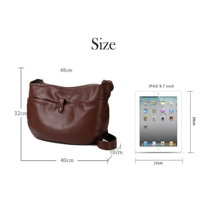 High-Quality Genuine Leather Women's Crossbody Hobo Bag