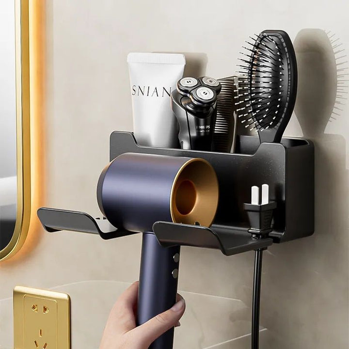 Double-Tier Eco-Friendly Wall Mounted Hair Dryer Holder