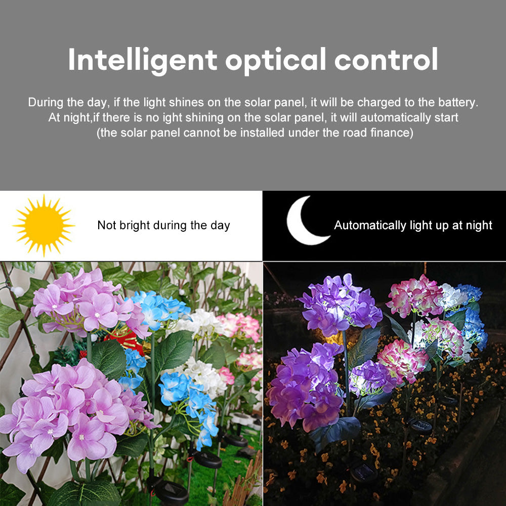 Hydrangea Rose Solar LED Garden Lights