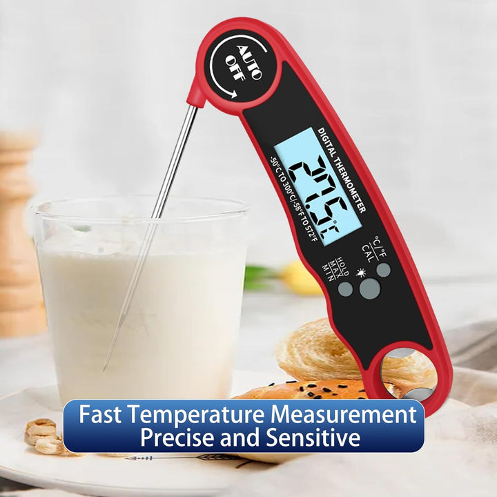 Portable Digital Kitchen Meat Thermometer with Folding Probe