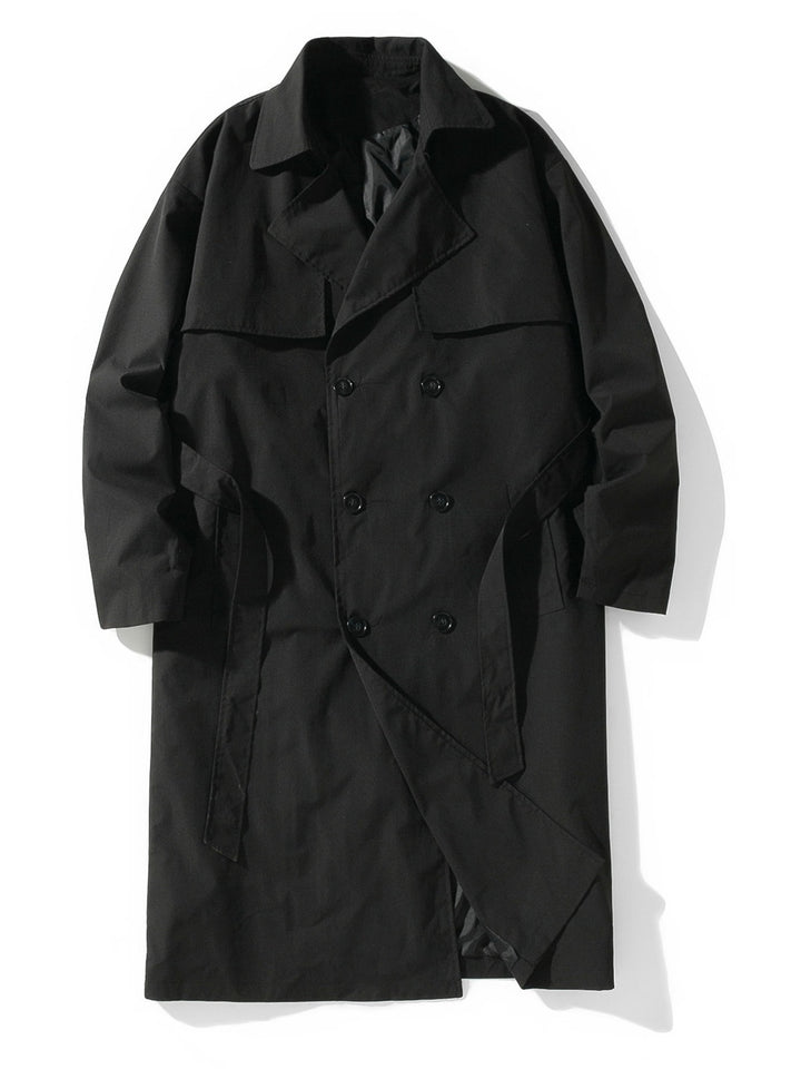 Double Breasted Trench Coat Men's Medium Length