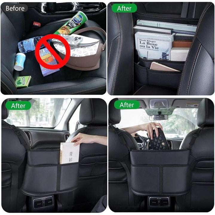 Deluxe Leather Car Seat Organizer