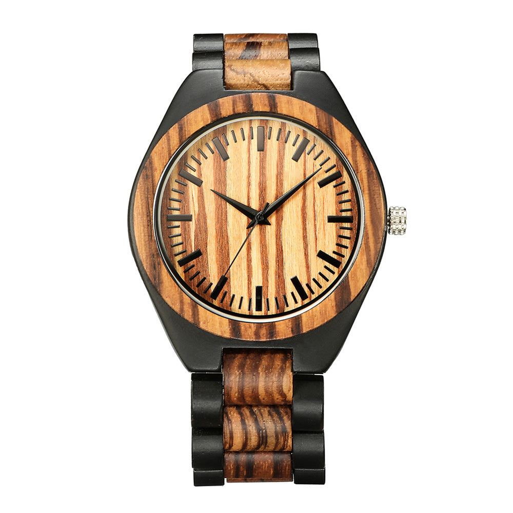 Men's And Women's Large Dial Wood Quartz Watch