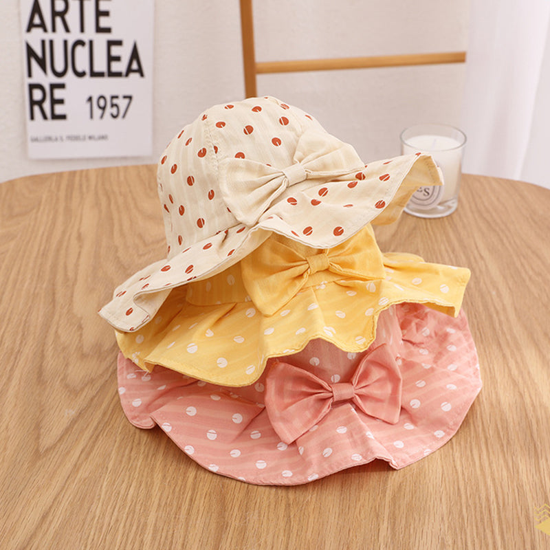 Summer Baby Girl Floral Bucket Hat with Bowknot