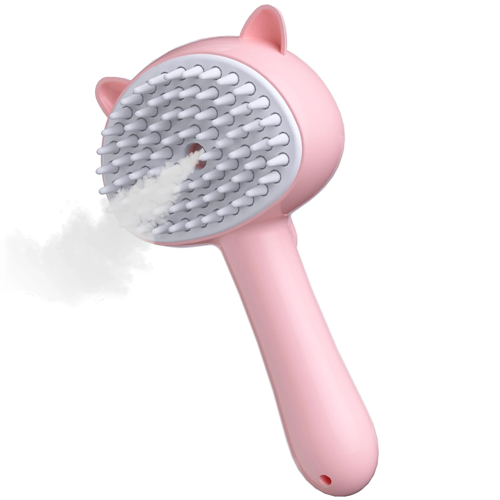 3-in-1 Pet Grooming Electric Steamer Brush with Massage & Hair Removal Comb