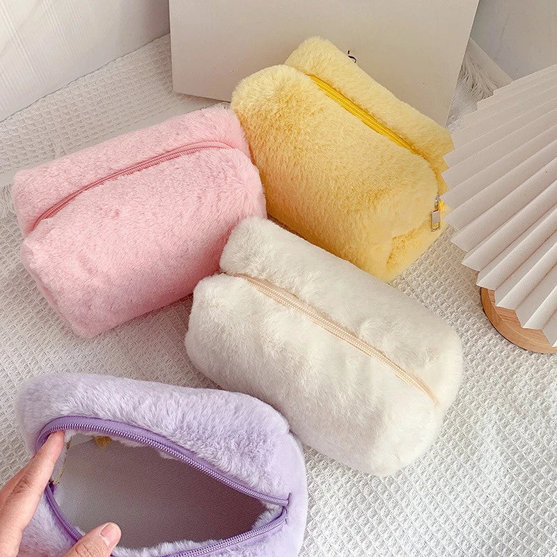 Soft Plush Makeup Bag for Women