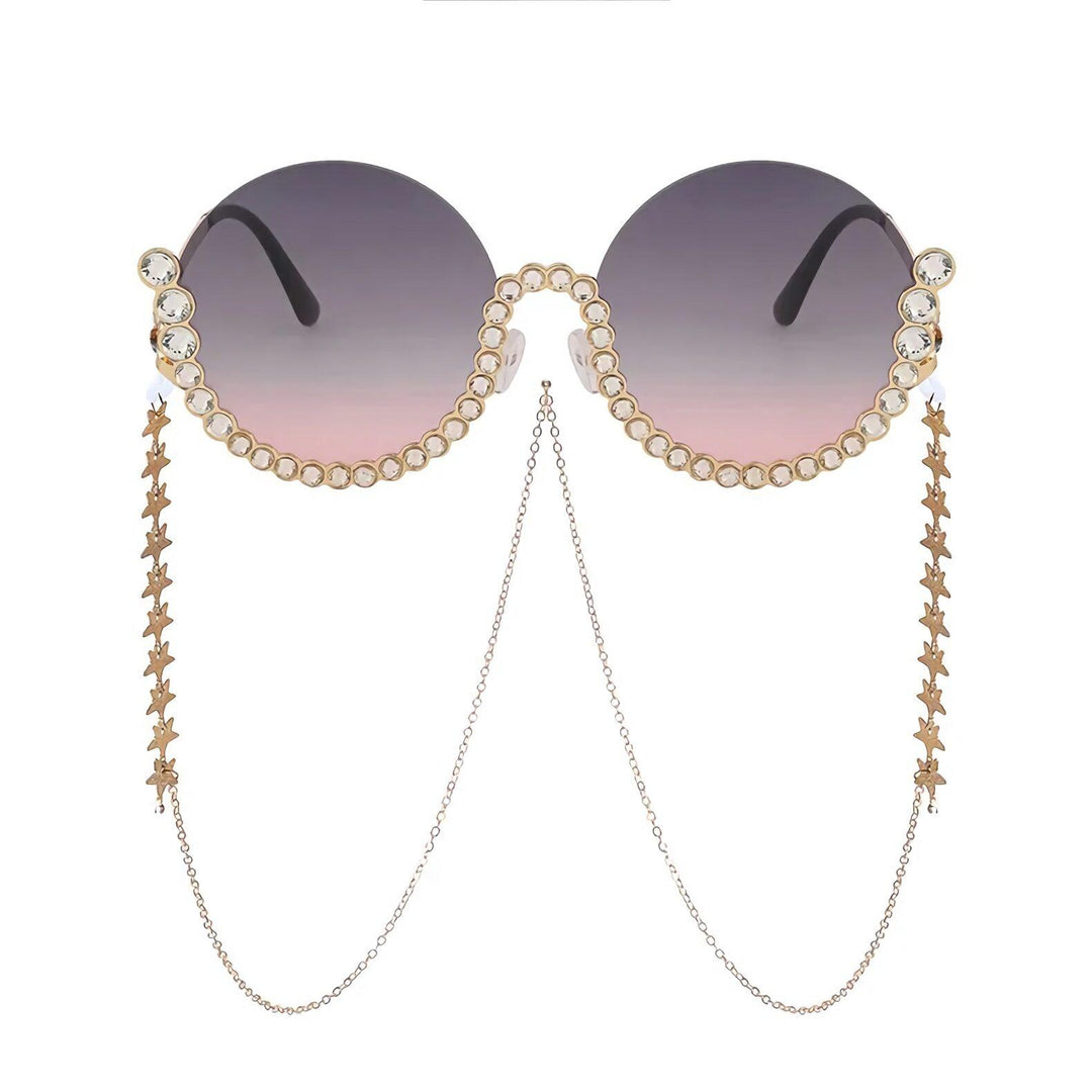 Rhinestone Round Diamond Sunglasses