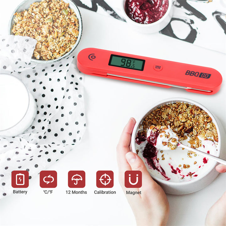 Digital Instant Read Food Thermometer with Foldable Probe