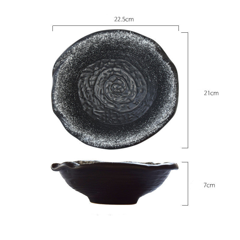 Irregular Ceramic Bowl Large Size Thickened Deep Bowl