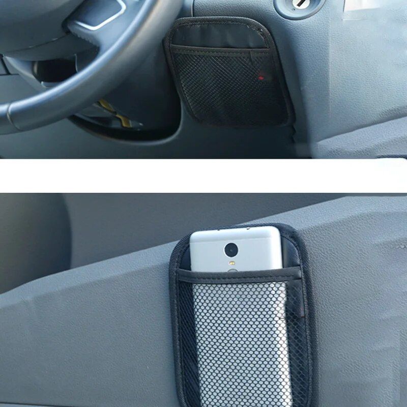 Universal Car Storage Net Pocket: Mobile Phone & Gadget Organizer