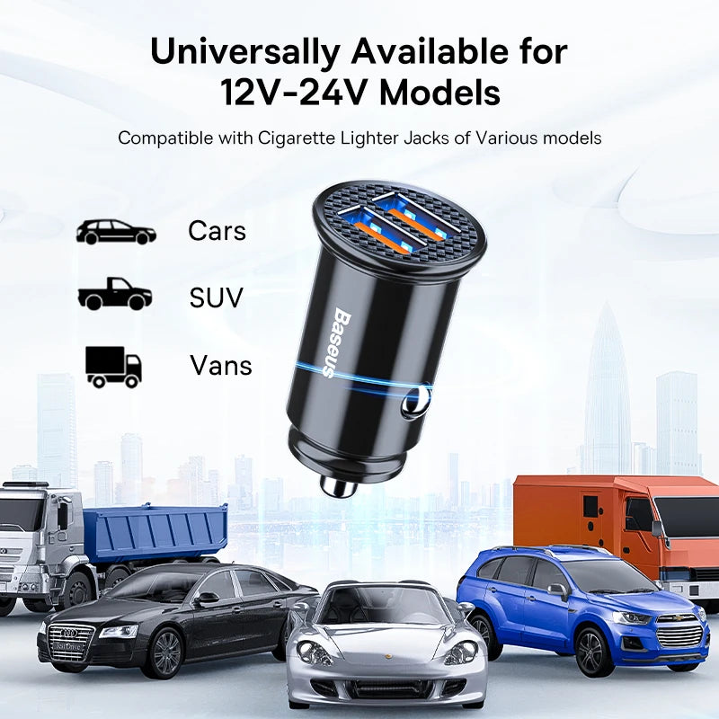 30W Dual Port USB Car Charger