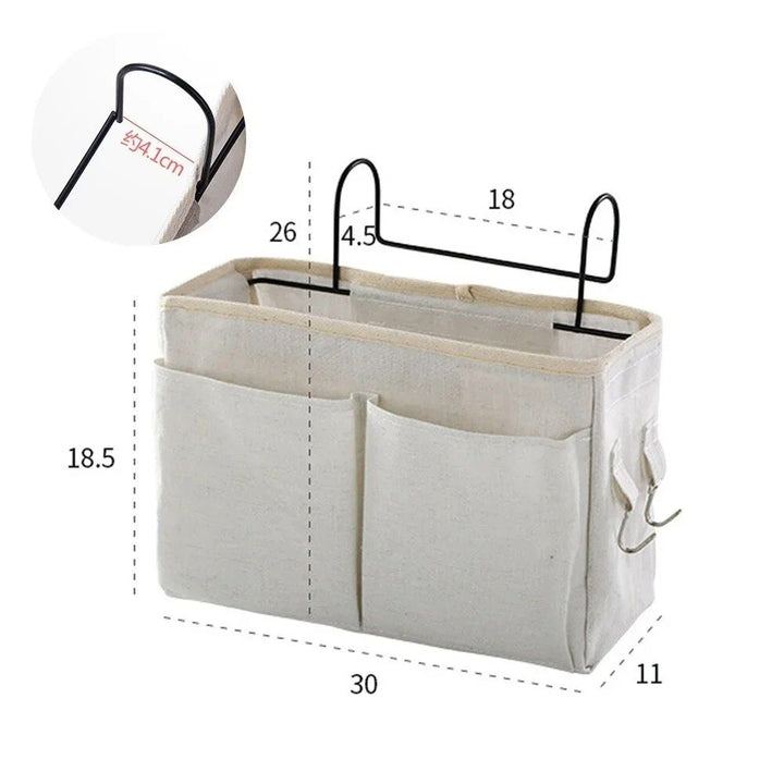 Multi-Purpose Bedside Storage Organizer: Canvas Hanging Pocket for Bedroom Essentials