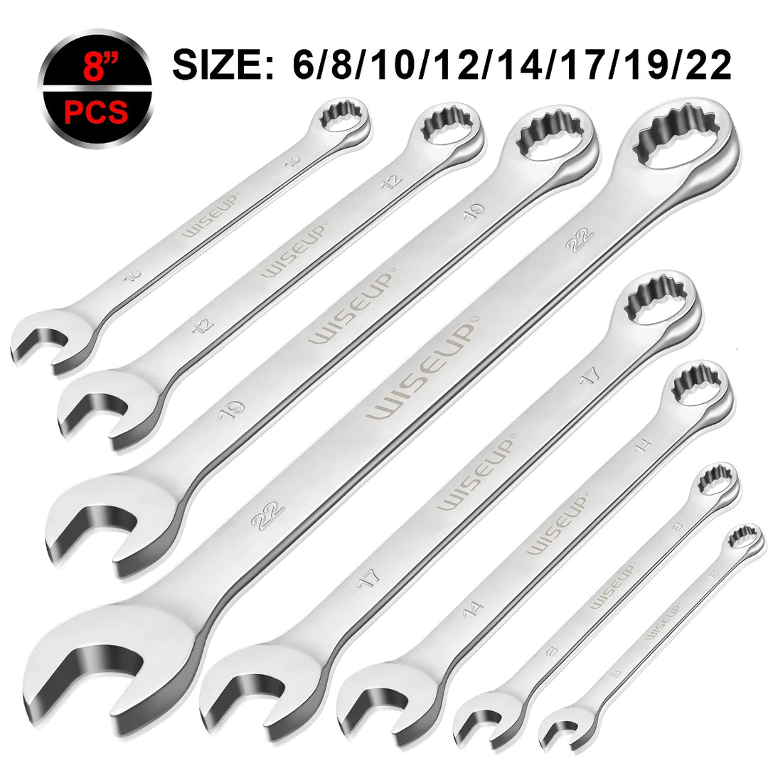 8-Piece Metric Ratchet Wrench Set for Car Repair and Mechanical Workshops