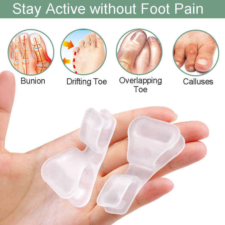 2pcs Silicone Soft Bunion Corrector & Double-Loop Overlapping Toe Straightener