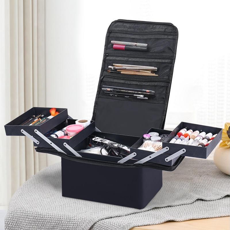 Large Capacity Multilayer Cosmetic Organizer Bag for Beauty Essentials