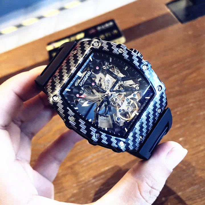 Skeleton Automatic Mechanical Tourbillon Watch