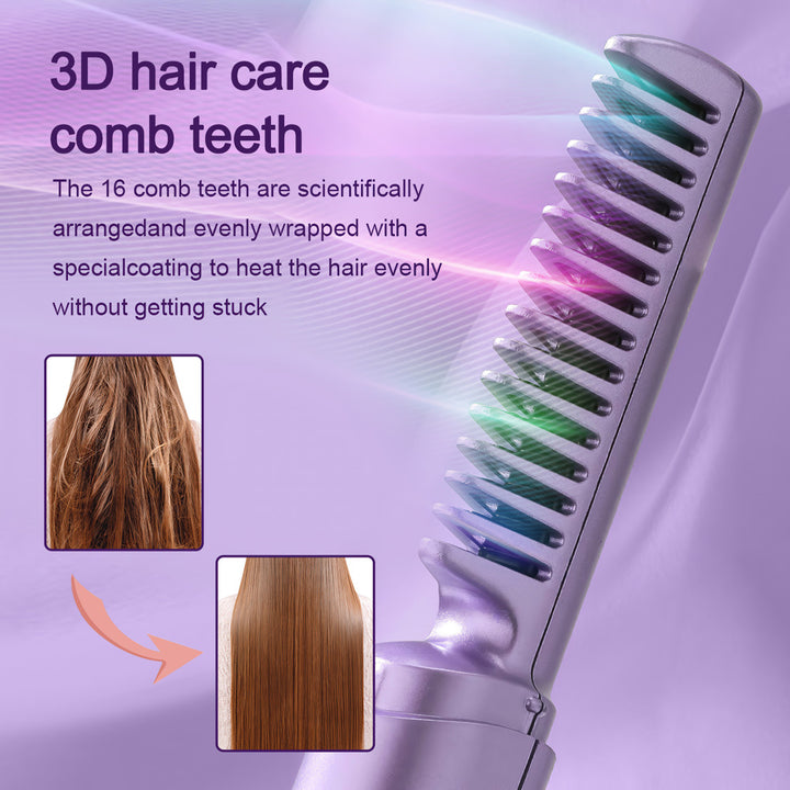 Electric Hot Comb Hair Straightener with Negative Ion Anti-Scald Technology