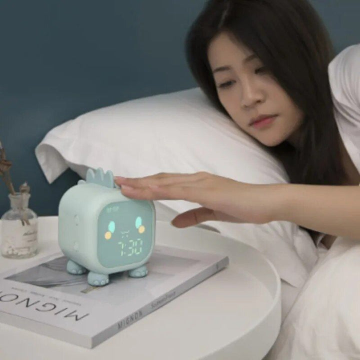 Dinosaur-Themed Kids' Alarm Clock with Voice Control and Night Light