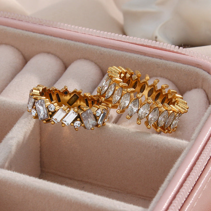 European And American Jewelry Fashion Personality Full Diamond Zircon Ring