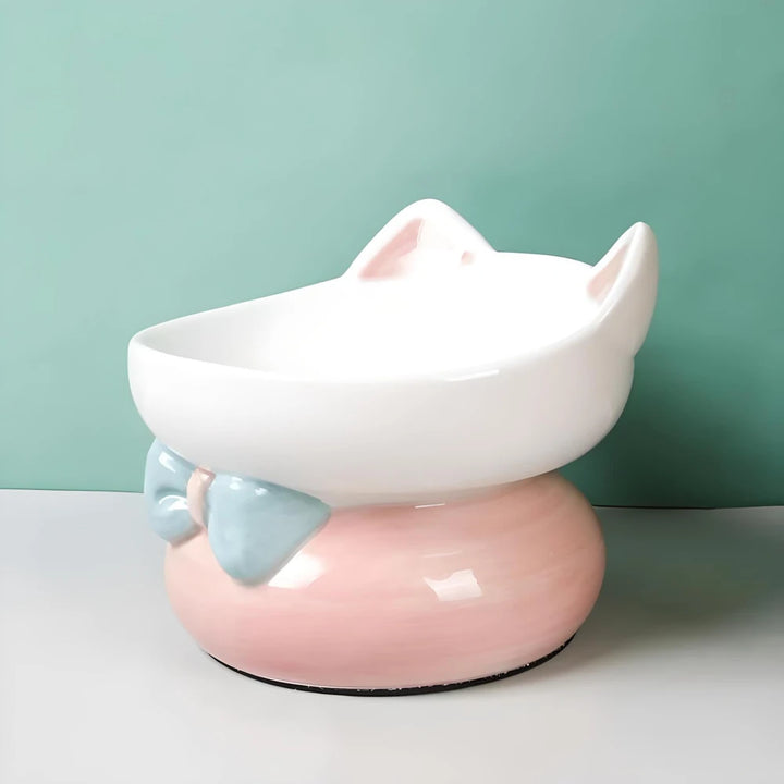 Cute Ceramic Elevated Cat Bowl