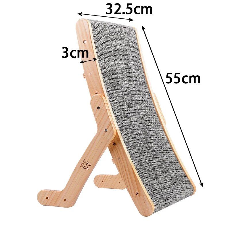 Multi-Functional Wooden Cat Scratcher & Lounge Bed