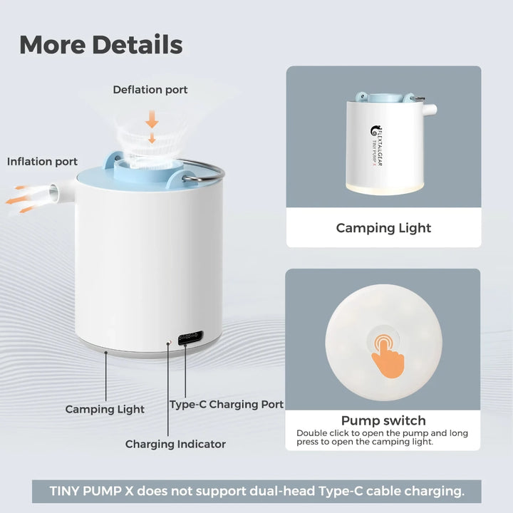 Portable Ultralight Air Pump with Built-in LED Light