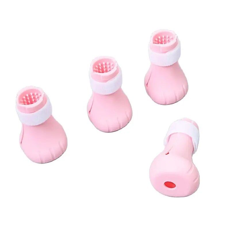 Adjustable Silicone Cat Claw Protector Shoes for Grooming and Bathing