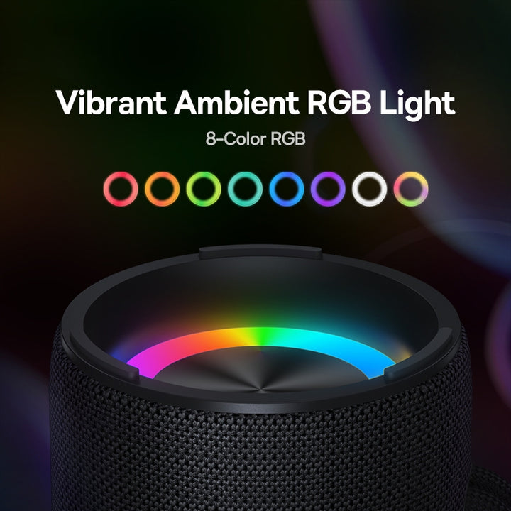 Portable Wireless Bluetooth Speaker with IPX5 Waterproof and RGB Ambient Light