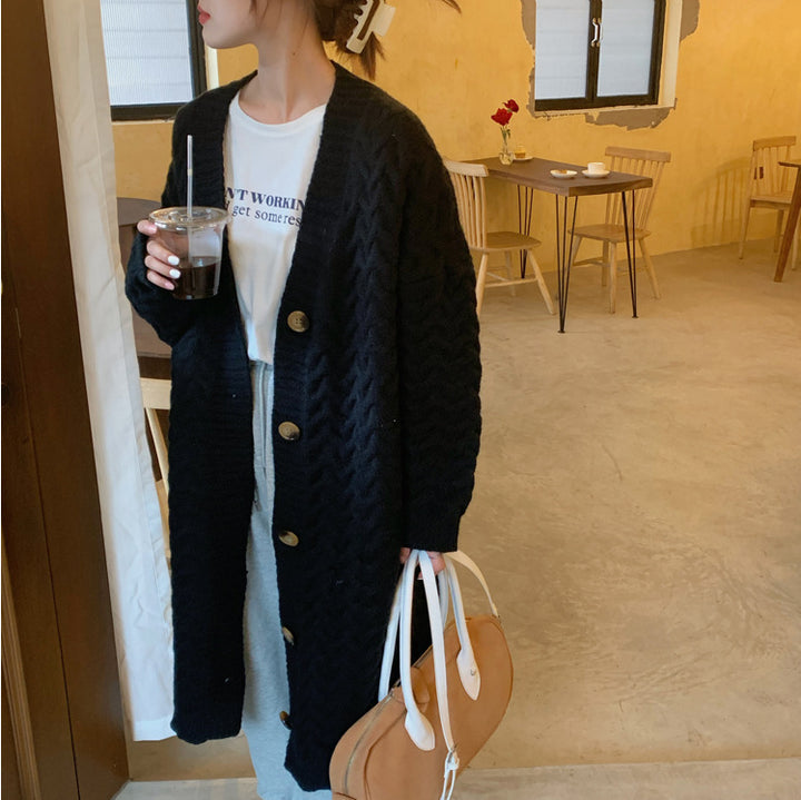 Mid-length Sweater Female Baggy Coat