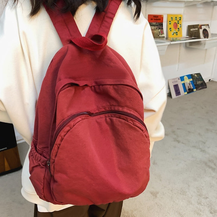 Women's Washed Canvas Backpack Simple Leisure Travel Backpack