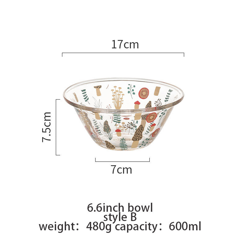 Transparent Glass Bowl Cute Home Salad Fruit Bowl