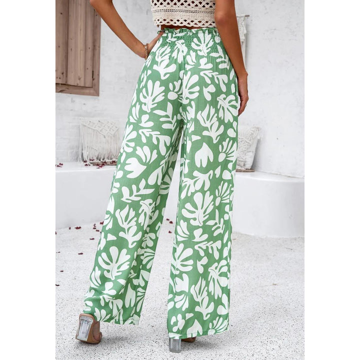 Elegant Wide-Leg Printed Trousers for Women