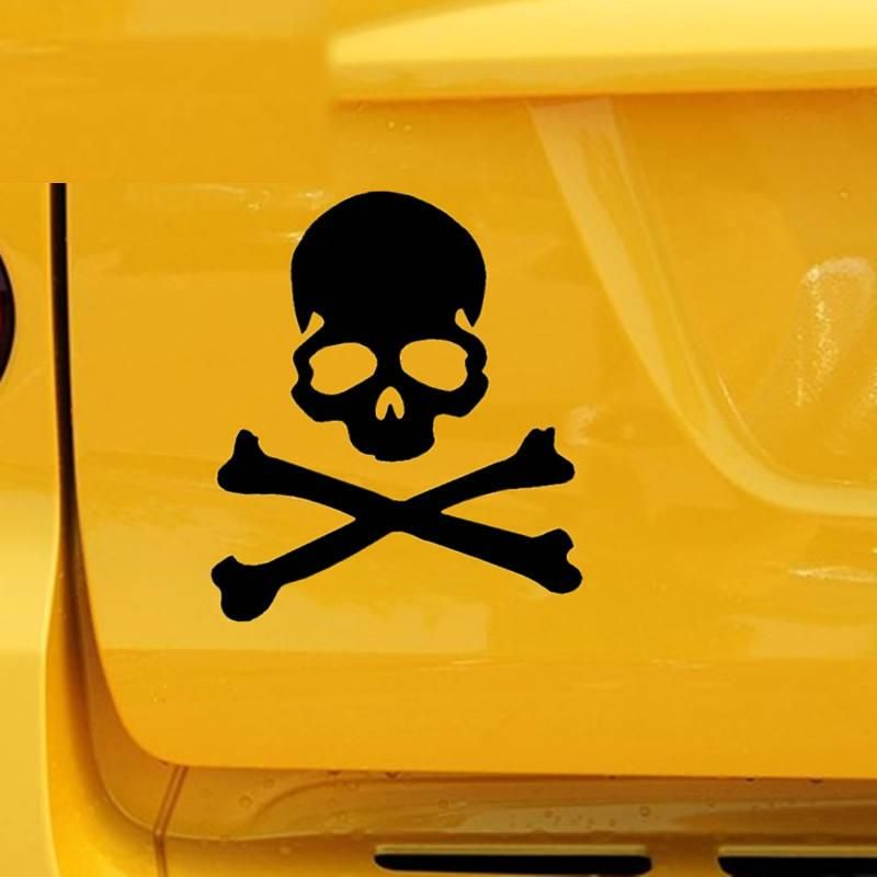 Reflective Skull & Crossbones Car Stickers for Fuel Cap and Mirrors