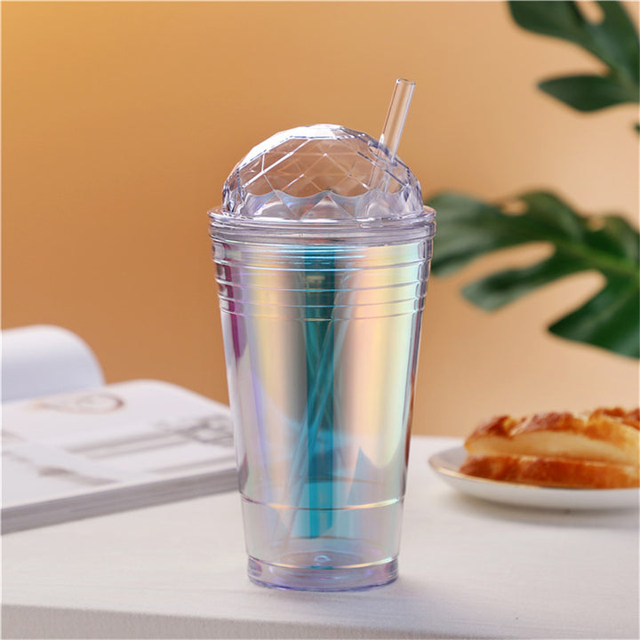 Colorful 560ml Double-Layer Straw Water Bottle for Kids