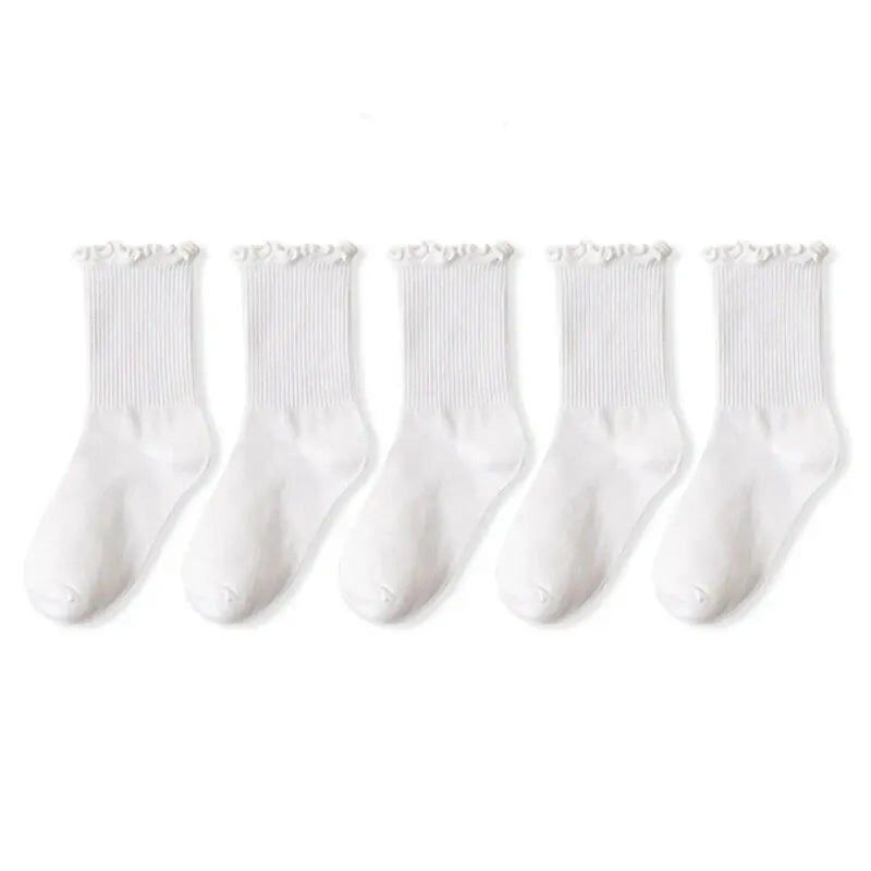 5 Pairs Women’s Ruffle Ankle Socks