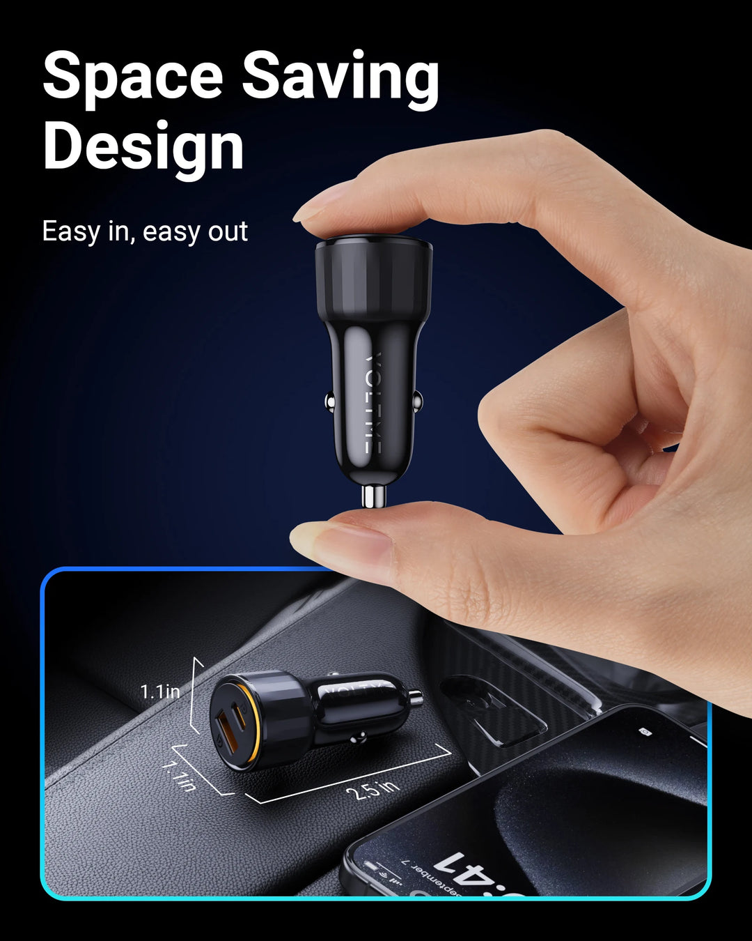 48W USB C Car Charger with 30W PD and 18W QC 3.0 for iPhone 15/14/13 and Samsung Galaxy S24 Ultra