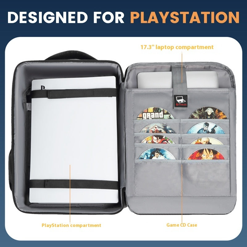 Waterproof Game Console Backpack Storage Bag Handle For Travel Carrying