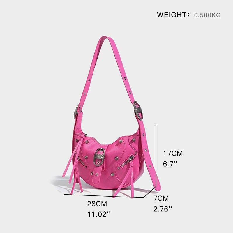 Pink Punk Luxury Leather Sling Crossbody Daypack