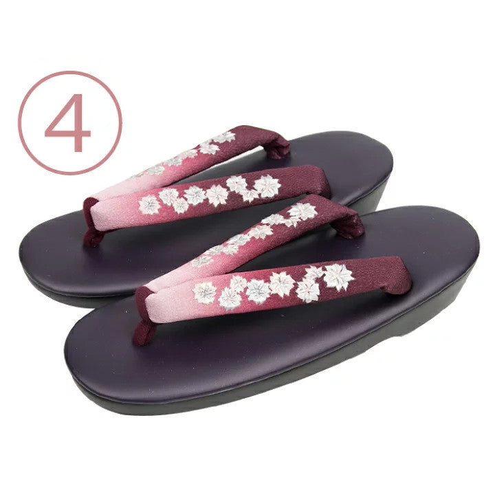 Embroidered Gradient Flip Flops Japanese Slippers