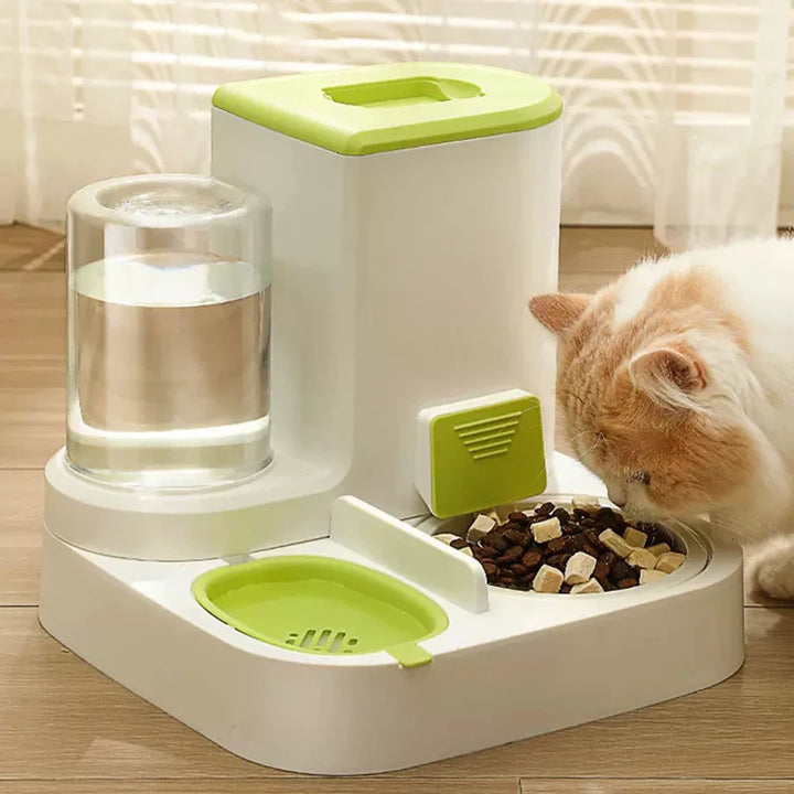 Automatic Cat Water Feeder & Food Dispenser with Large Capacity and Easy-Clean Design