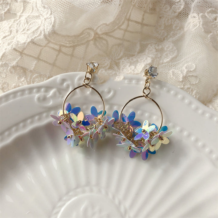 Spring And Fairy Tale Pastoral Handmade Symphony Blue Earrings